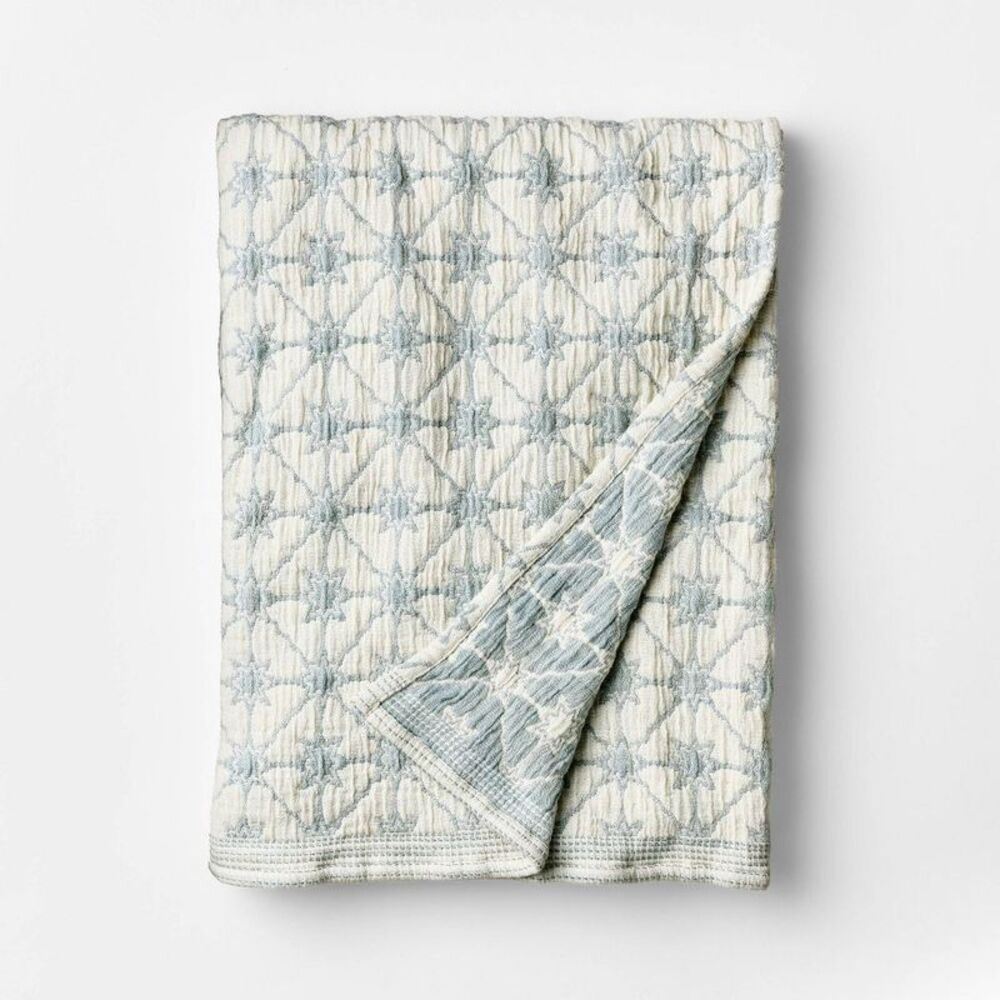 50"X60" Cotton Textured Throw - Threshold designed Blue